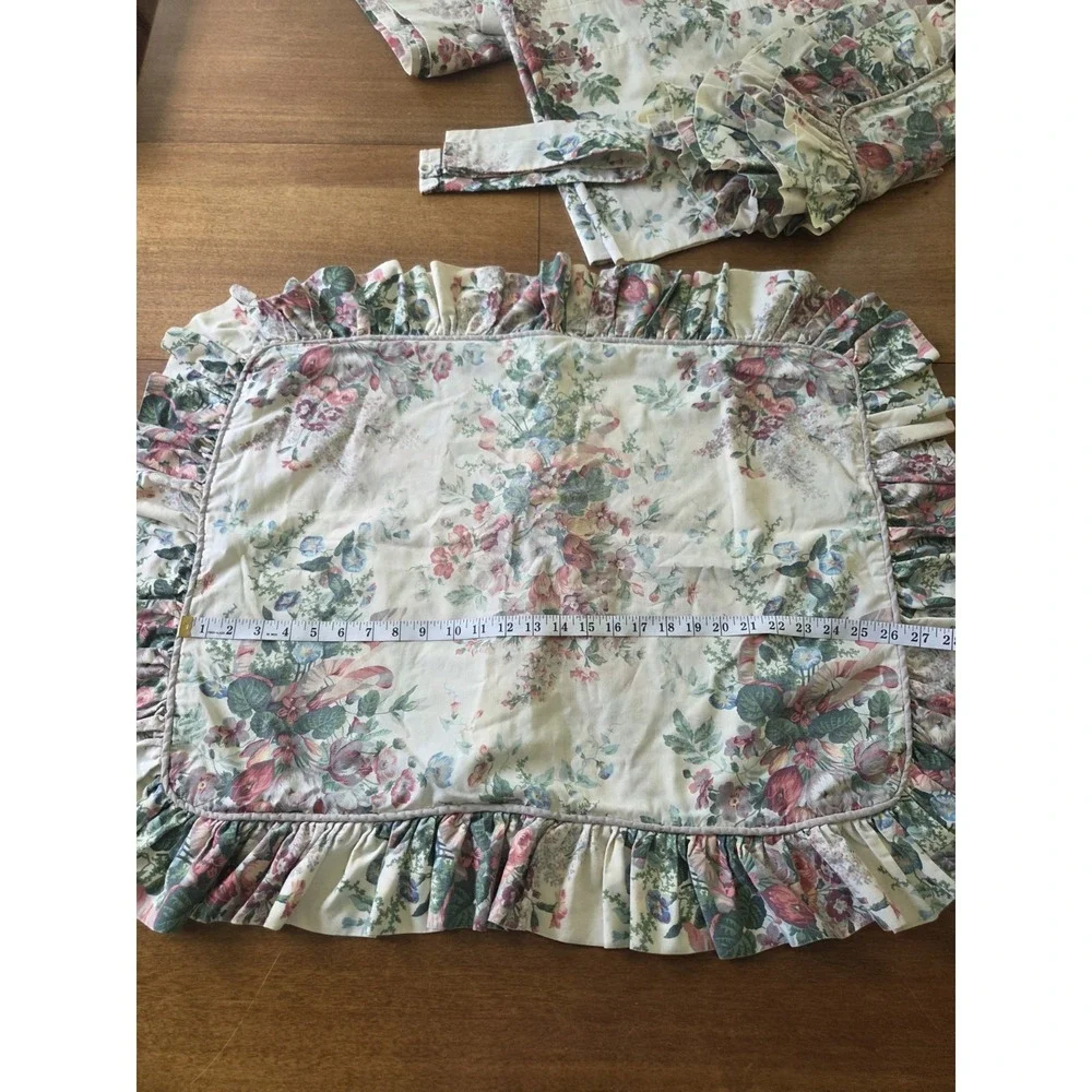 Vtg Croscill English Garden Panels Set Six Piece Curtains Valance Cottagecore